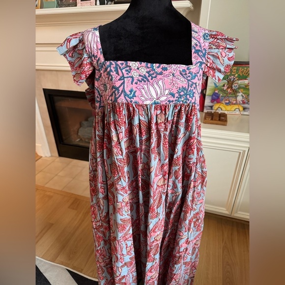 ALIX OF BOHEMIA Emmaline Patchwork Printed Ruffled Cotton Midi Dress Small NWT - Picture 13 of 14